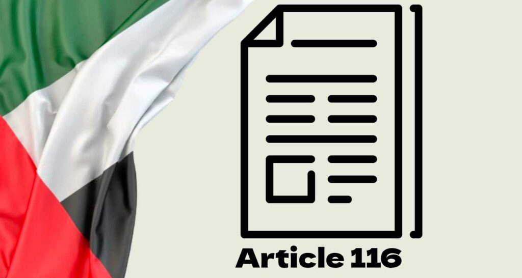 Article 116 UAE Labour Law